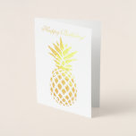 Real Gold Ananas HAPPY VERJAARDAG Typografie Folie Kaarten<br><div class="desc">Elegante,  luxe "HAPPY VERJAARDAG" kaart met gestroomlijnde folie,  waardoor je tekst en ananas schitteren en glanzen! Gebruik het aanpasgereedschap om je eigen tekst toe te voegen. Zie ook mijn Real Gold Design Collectie</div>