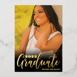 Real Gold Black, drie fotograaffeesten Folie Uitnodiging