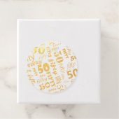 REAL Gold Foil 50e verjaardag Bedankjes Labels (Met doos)