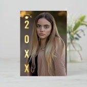 Real Gold Foil Afstuderen foto bekendmaking Folie Uitnodiging (Staand Voorkant)