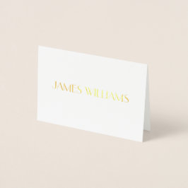 Real Gold Foil Art Deco Weddenschap Place Card Folie Kaarten
