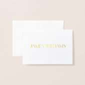 Real Gold Foil Art Deco Weddenschap Place Card Folie Kaarten (Voorkant met envelop)