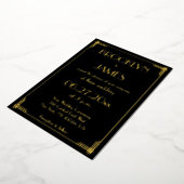 Real Gold Foil Art Deco Wedding Invitations Folie Uitnodiging (Gedraaid)