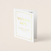 Real Gold Foil Art Deco Wedding Menu (Voorkant)