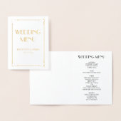 Real Gold Foil Art Deco Wedding Menu (Display)