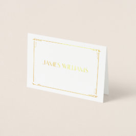 Real Gold Foil Art Deco Wedding Place Setting Kaar Folie Kaarten