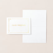 Real Gold Foil Art Deco Wedding Place Setting Kaar Folie Kaarten (Display)