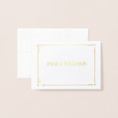 Real Gold Foil Art Deco Wedding Place Setting Kaar Folie Kaarten (Voorkant met envelop)