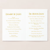 Real Gold Foil Art Deco Wedding Programme Folie Kaarten (Binnen)