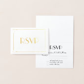 Real Gold Foil Art Deco Wedding RSVP Kaarten 3,5x5 (Display)
