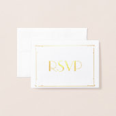 Real Gold Foil Art Deco Wedding RSVP Kaarten 3,5x5 (Voorkant met envelop)