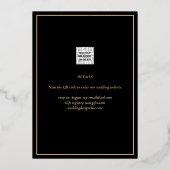 Real GOLD Foil Black Save the Date Wedding Folie Uitnodiging (Achterkant)