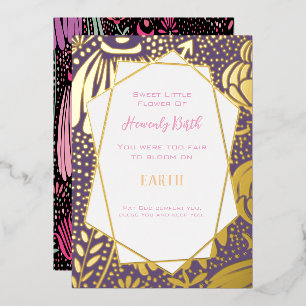 Real Gold Foil Bloemen Sympathie Miskraam Folie Feestdagenkaart