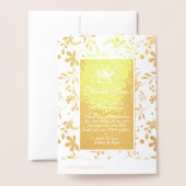 Real Gold Foil Botanical Floral Wedding Programme Folie Kaarten (Met envelop)