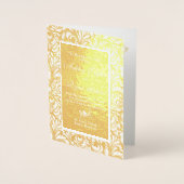 Real Gold Foil Damask Floral Wedding Programme Folie Kaarten (Voorkant)