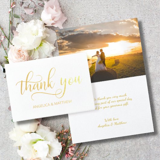 REAL Gold Foil DANK JE DAT JE BENT | met foto Folie Kaarten