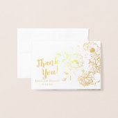 REAL Gold Foil DANK JE Floral Wedding Photo Folie Kaarten (Voorkant met envelop)