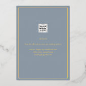 Real GOLD Foil Dusty Blue Save the Date Wedding Folie Uitnodiging (Achterkant)