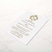 Real Gold Foil Elegant Wreater Monogram Wedding Fo Folie Uitnodiging (Gedraaid)