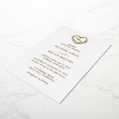 Real Gold Foil Elegant Wreator Monogram Wedding Folie Uitnodiging (Gedraaid)