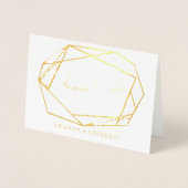 REAL Gold Foil EN Flower DANK You Weduwend Kaart (Voorkant)