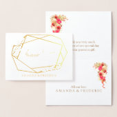 REAL Gold Foil EN Flower DANK You Weduwend Kaart (Display)