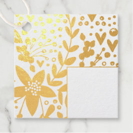 Real Gold Foil Festive Flowers Bedankjes Labels