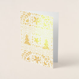 Real Gold Foil  Festive Happy Kerstmis Kaart