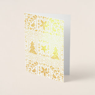 Real Gold Foil  Festive Happy Kerstmis Kaart