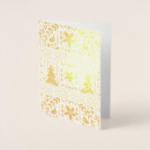 Real Gold Foil  Festive Happy Kerstmis Kaart (Voorkant)