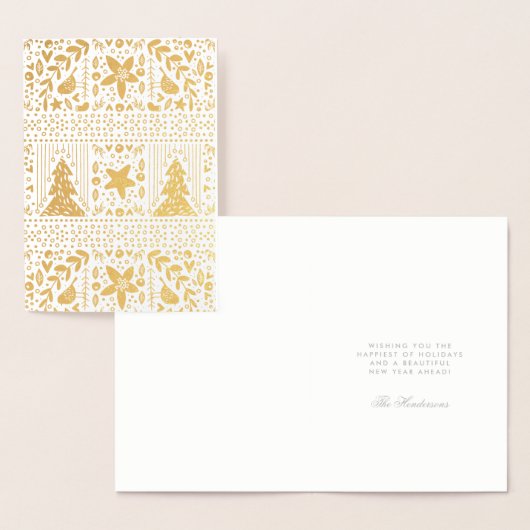 Real Gold Foil  Festive Happy Kerstmis Kaart (Display)