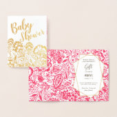 Real Gold Foil Floral Baby shower Blessings Folie Kaarten (Display)