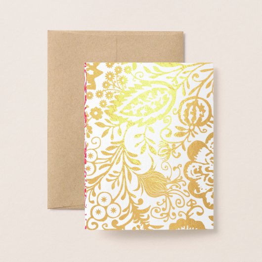 Real Gold Foil Floral Baby shower Blessings Folie Kaarten (Met envelop)