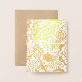 Real Gold Foil Floral Baby shower Blessings Folie Kaarten (Met envelop)