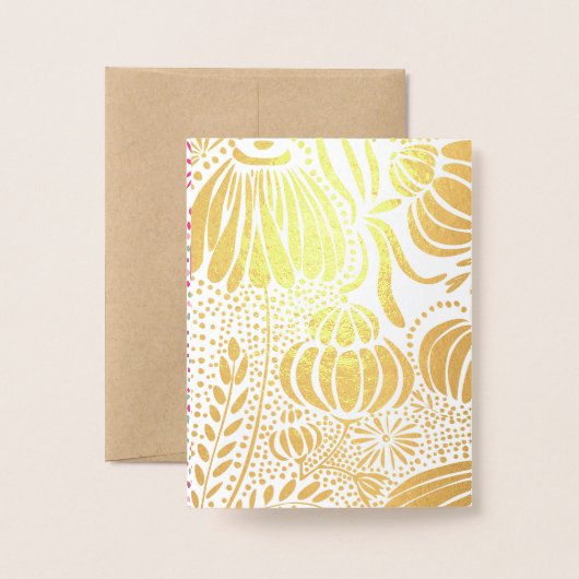 Real Gold Foil Floral Baby shower Blessings Folie Kaarten (Met envelop)