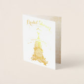 Real Gold Foil Floral Vrijgezellenfeest Gefelicite Folie Kaarten (Voorkant)