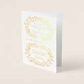 Real Gold Foil Floral Wedding Programme Folie Kaarten (Voorkant)