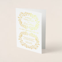 Real Gold Foil Floral Wedding Programme