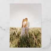 REAL GOLD FOIL Greenery PHOTO QR Code Weddenschap Folie Uitnodiging (Achterkant)