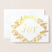 Real Gold Foil Joy Flowers Floral Kerstmis Kaart (Voorkant met envelop)