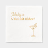 Real Gold Foil Martini 30e Folie Servetten (Voorkant)
