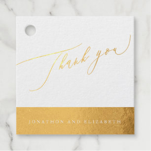 Real Gold Foil Modern Script Bedankt Bedankjes Labels