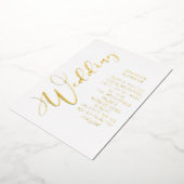 Real Gold Foil Modern White Elegant Folie Uitnodiging (Gedraaid)