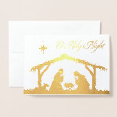 REAL Gold Foil of Heilige Nachtkaart Folie Kaarten (Voorkant met envelop)