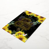 Real Gold Foil Pampas Grass Wedding Save the Date Folie Uitnodiging (Gedraaid)