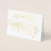 Real Gold Foil Peacock Wedding Invitations Folie Kaarten (Voorkant)