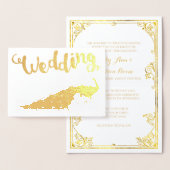 Real Gold Foil Peacock Wedding Invitations Folie Kaarten (Display)