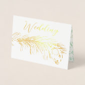 Real Gold Foil Peacock Wedding Invitations Folie Kaarten (Voorkant)