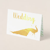 Real Gold Foil Peacock Wedding Invitations Folie Kaarten (Voorkant)