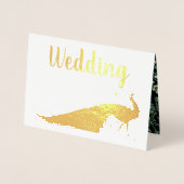 Real Gold Foil Peacock Wedding Invitations Folie Kaarten (Voorkant)